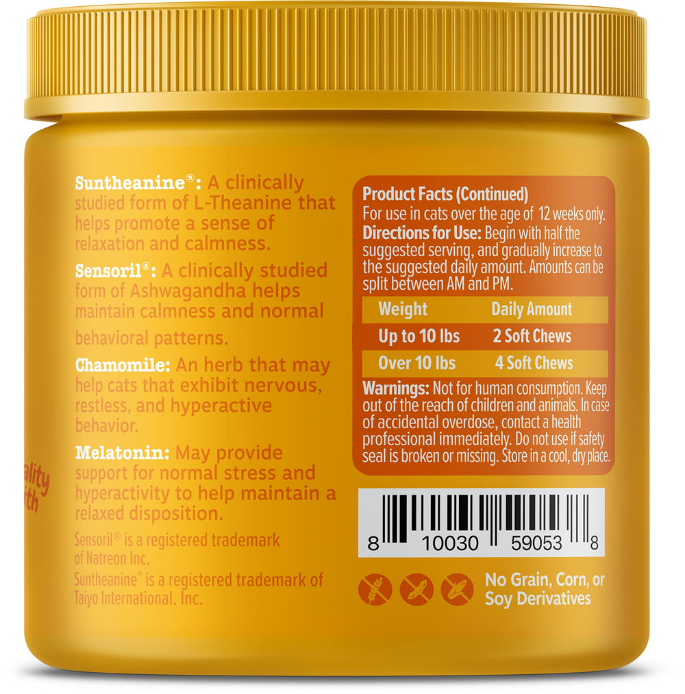 Zesty Paws bocado con tiamina y manzanilla para hiperactividad suave.