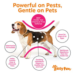 Zesty Paws botella masticables para perros, fácil de almacenar