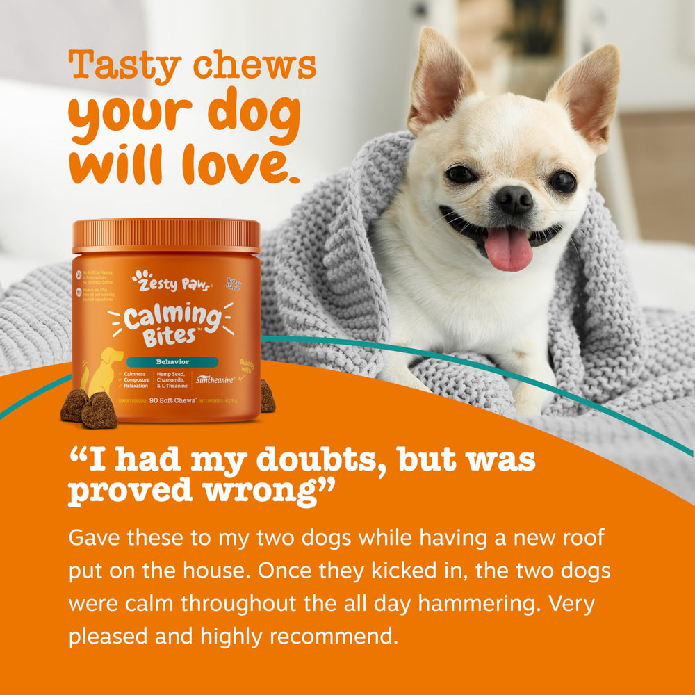 Zesty Paws Calming Chews Ashwaganda y otros ingredientes naturales