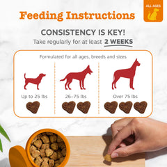 Zesty Paws Cardio Bites, perro senior en casa, opción sabrosa diaria.