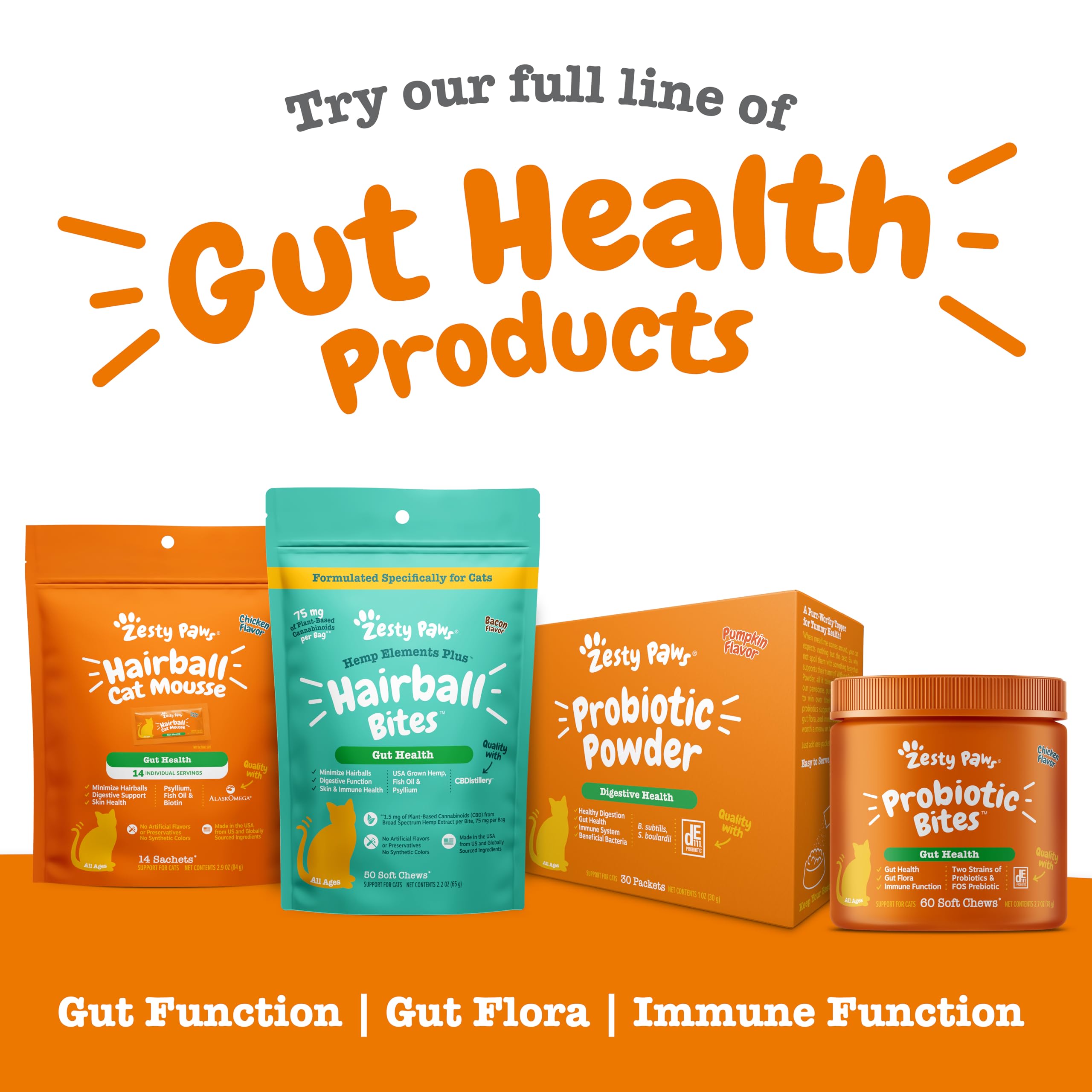 Zesty Paws Hairball Bites, aprobación del gato para uso diario.