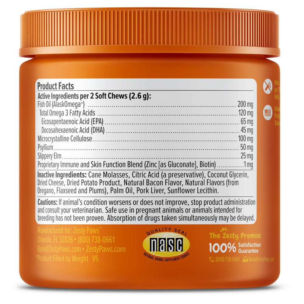 Zesty Paws Hairball Bites, snack diario para incorporar en la rutina.