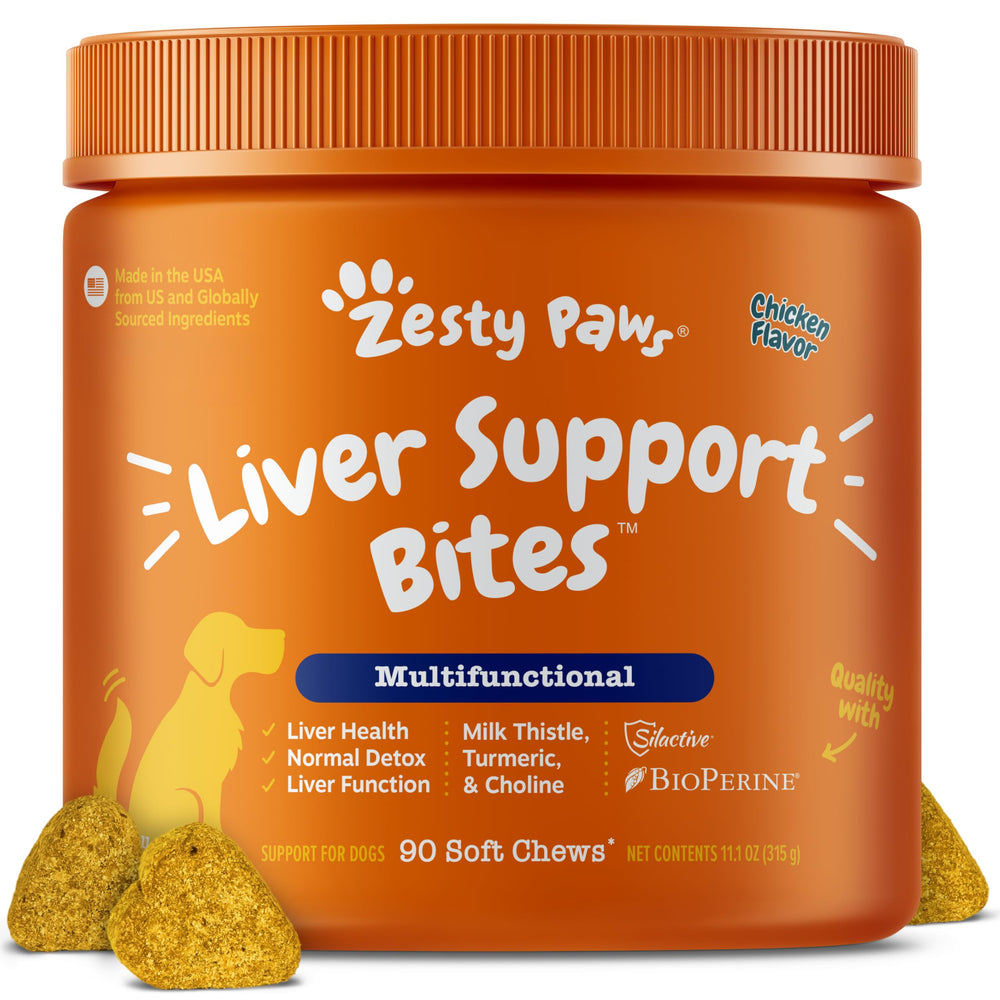 Zesty Paws Higado perro - gominita suave para apoyo diario de hígado