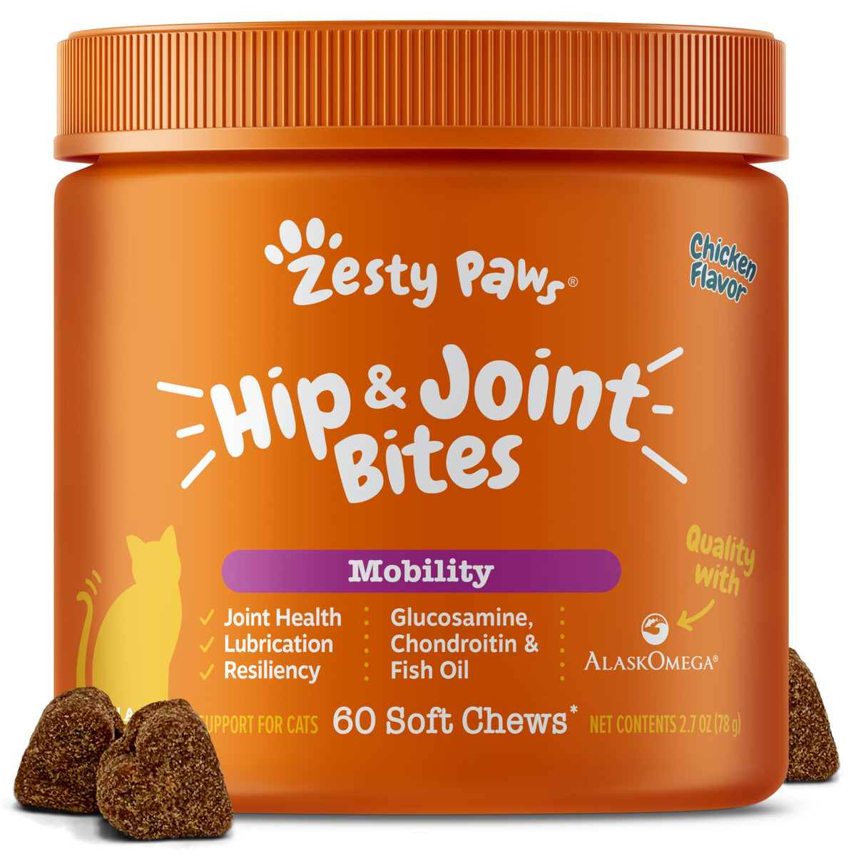 Zesty Paws bocados para articulaciones de gatos, bolitas masticables