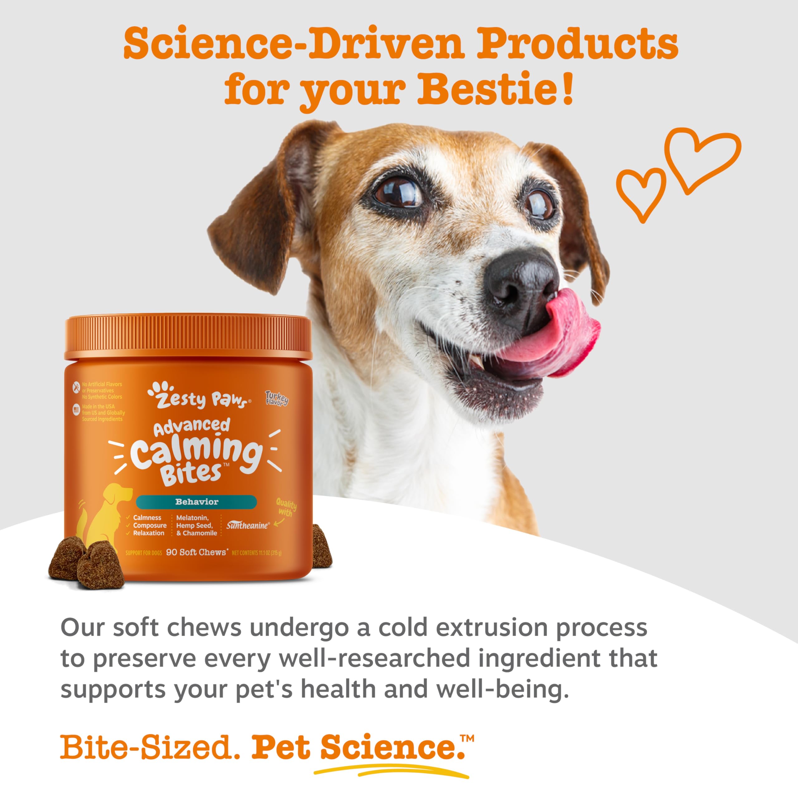 Zesty Paws con ashwagandha para promover la calma en perros.