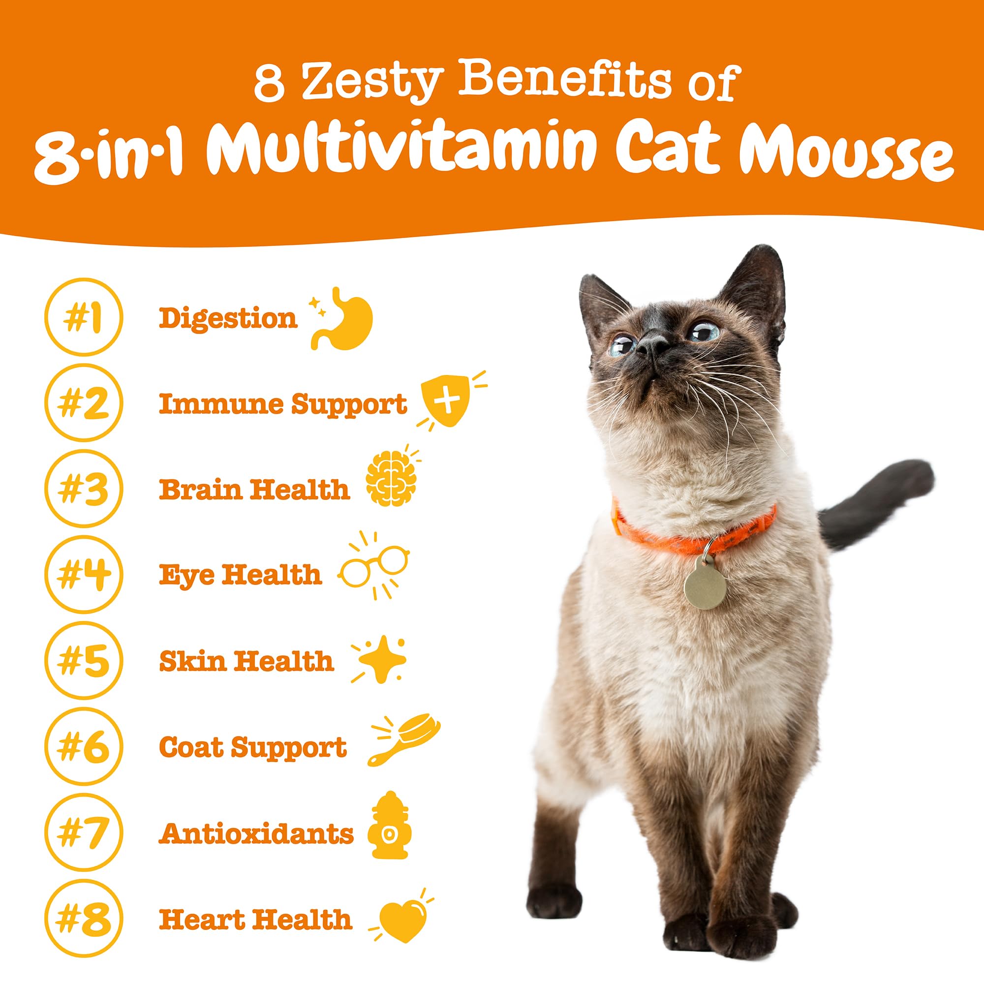 Zesty Paws Mousse para gatos interiores, apoyo inmunitario para mayor resistencia