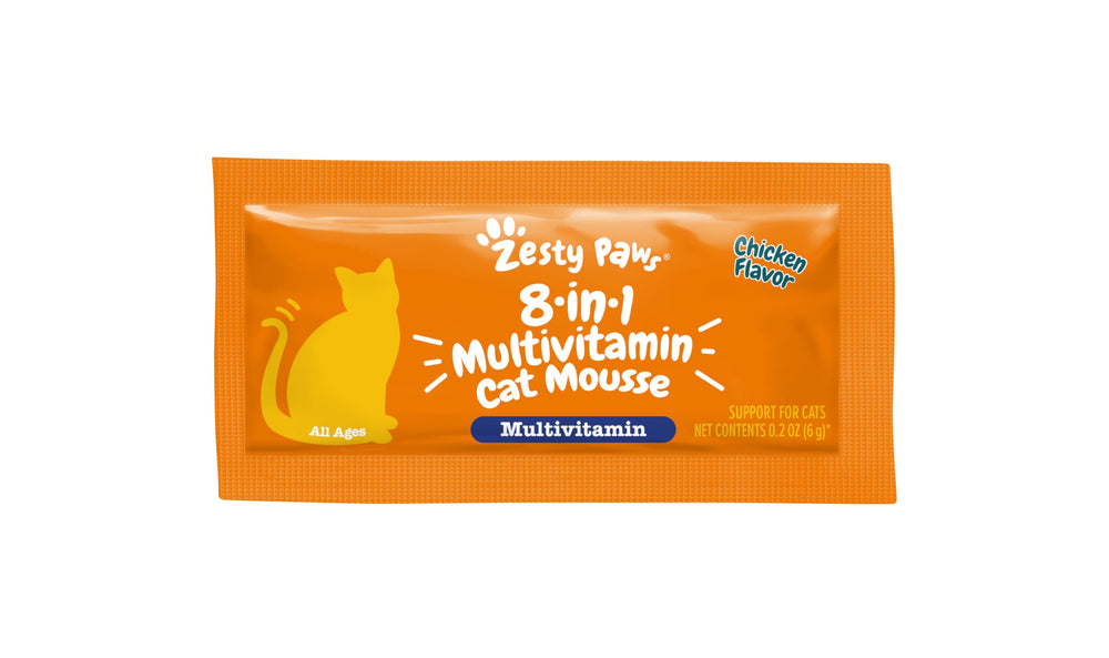 Zesty Paws Mousse para gatos interiores, omega-3 para piel más suave