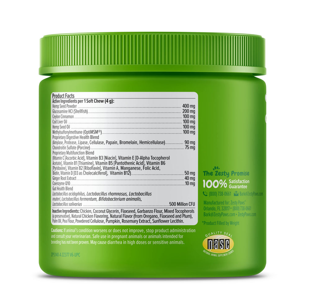 Multivitaminas para perro con seis cepas para salud intestinal potencial.