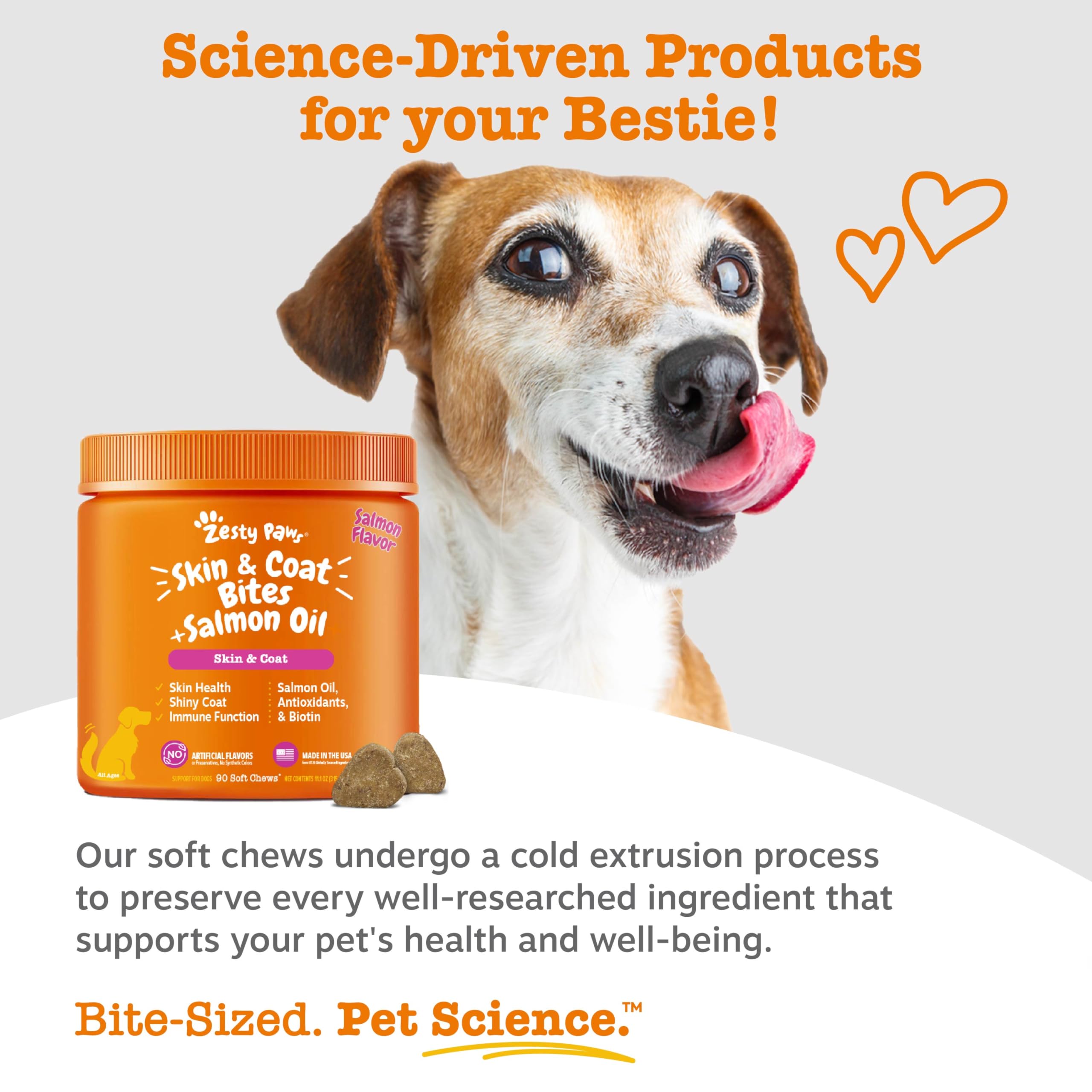 Zesty Paws refuerza la inmunidad de tu perro con antioxidantes y DHA.