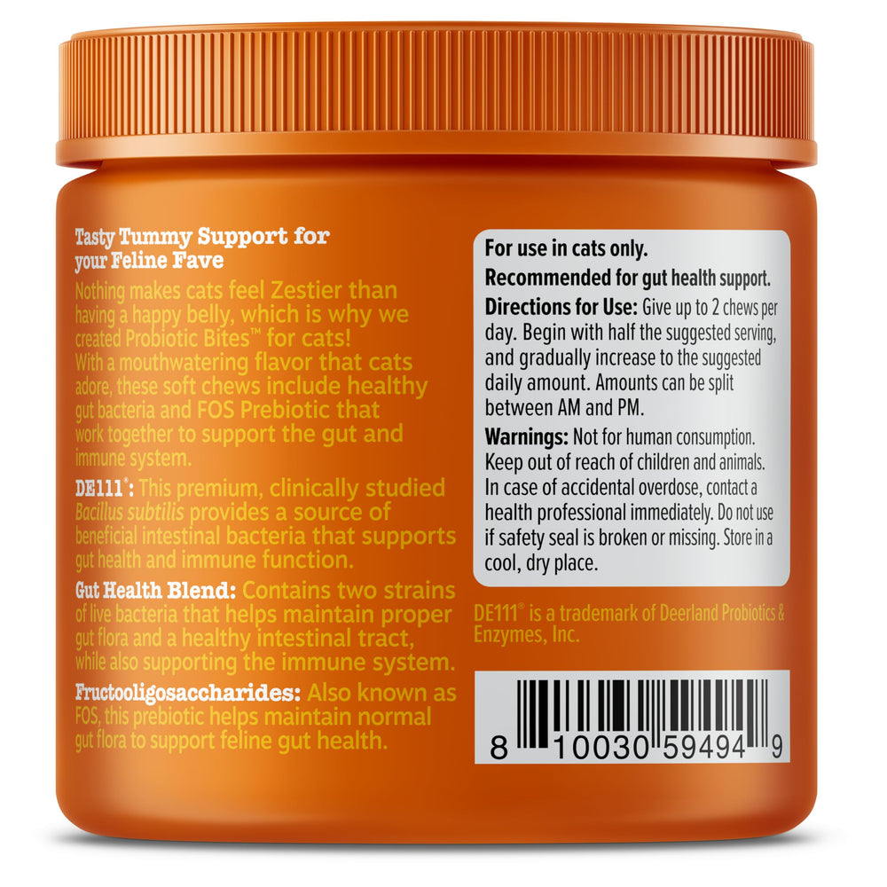 Uso diario fácil con Zesty Paws Probiotic Bites para gatos