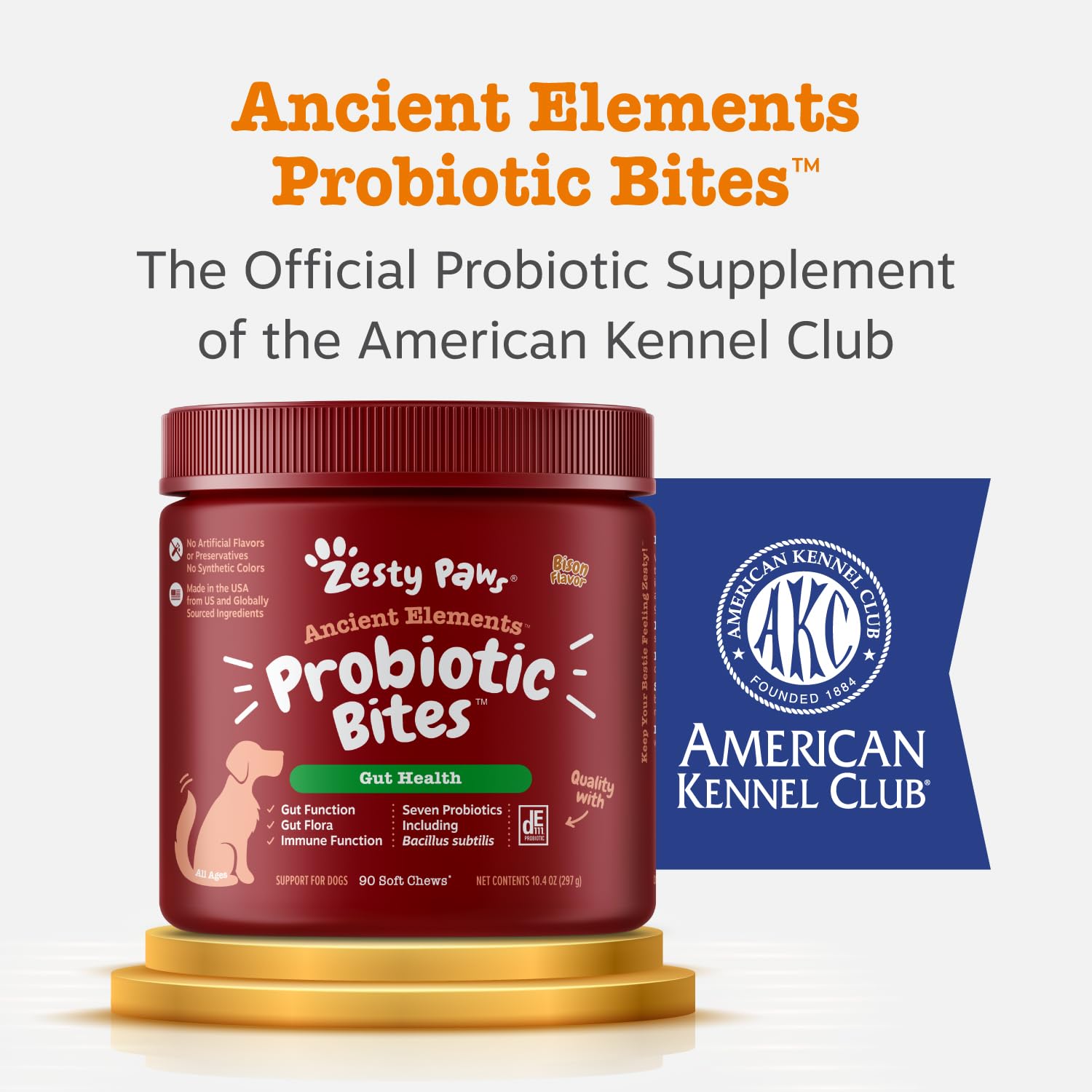 Zesty Paws Probiotics para perros: información nutricional clara en la etiqueta