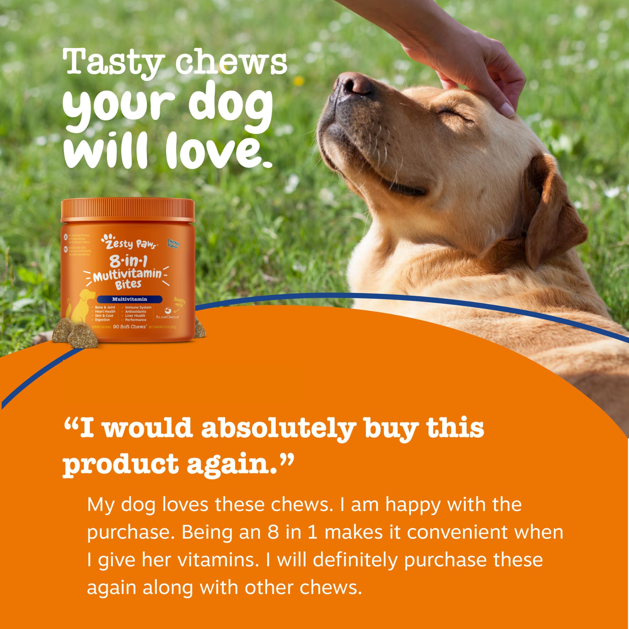 Zesty Paws salud digestiva, mezcla probiótica para flora intestinal.
