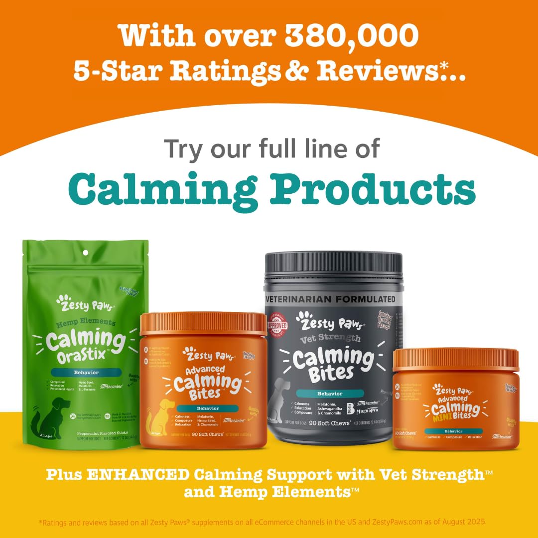 Zesty Paws Senior Calming Cognition: ingredientes naturales visibles