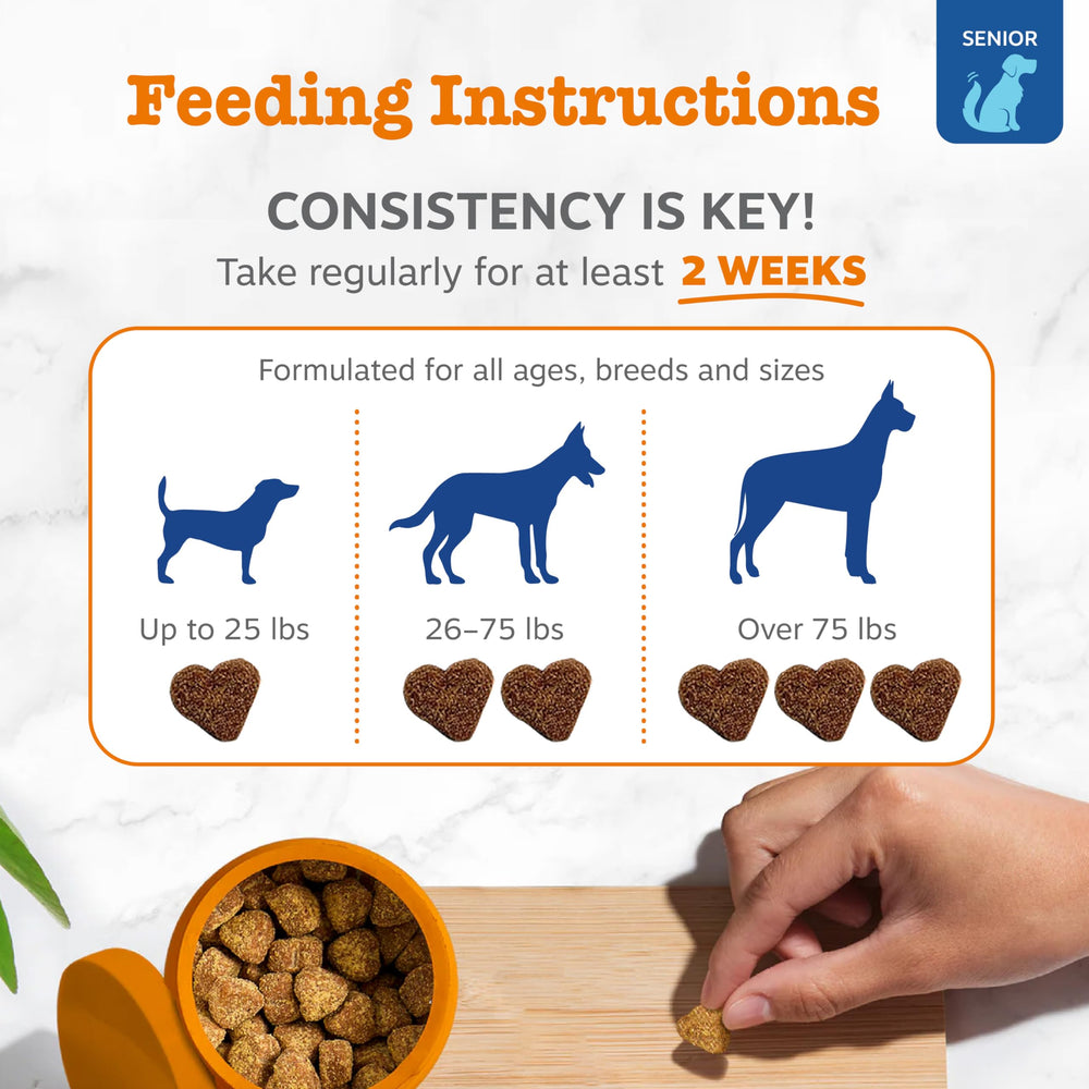 Glucosamina y cúrcuma en Zesty Paws para movilidad de articulaciones.