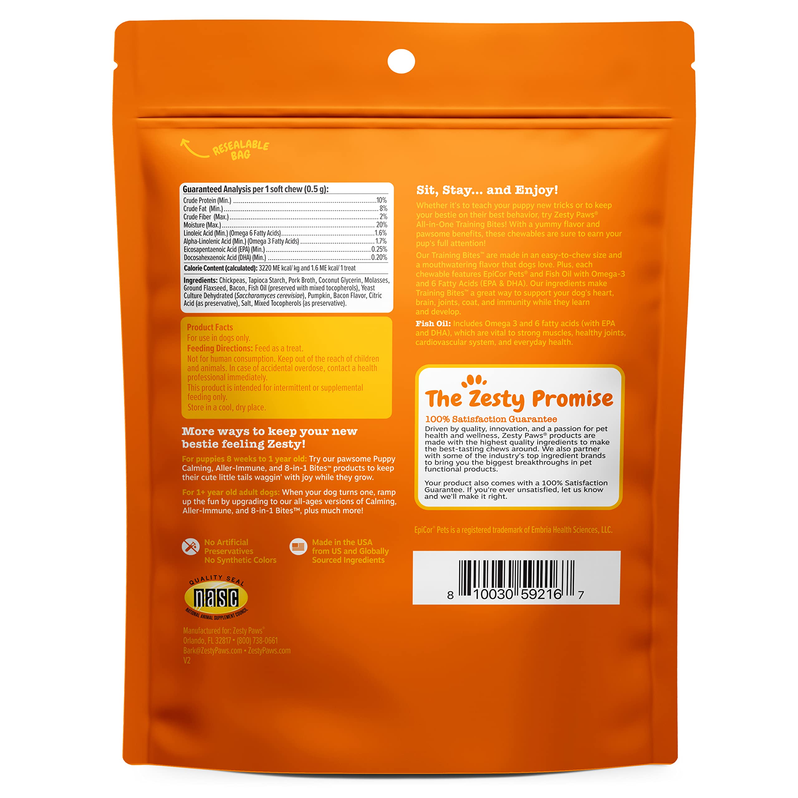 Zesty Paws Texture Tendre Entrainement : texture douce pour tous les chiens