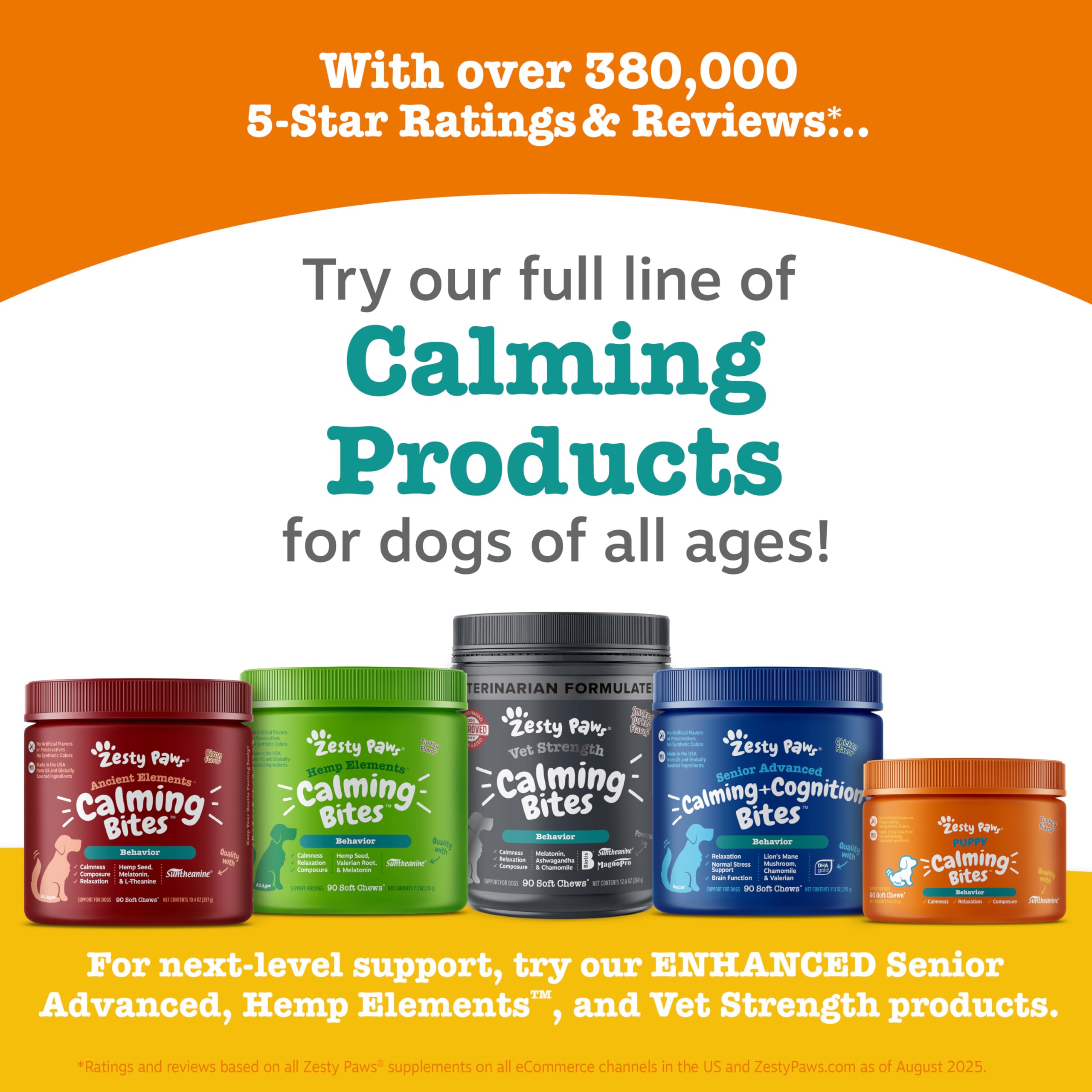 Zesty Paws Vet Strength Calming Bites sabor pavo ahumado para mayor aceptación