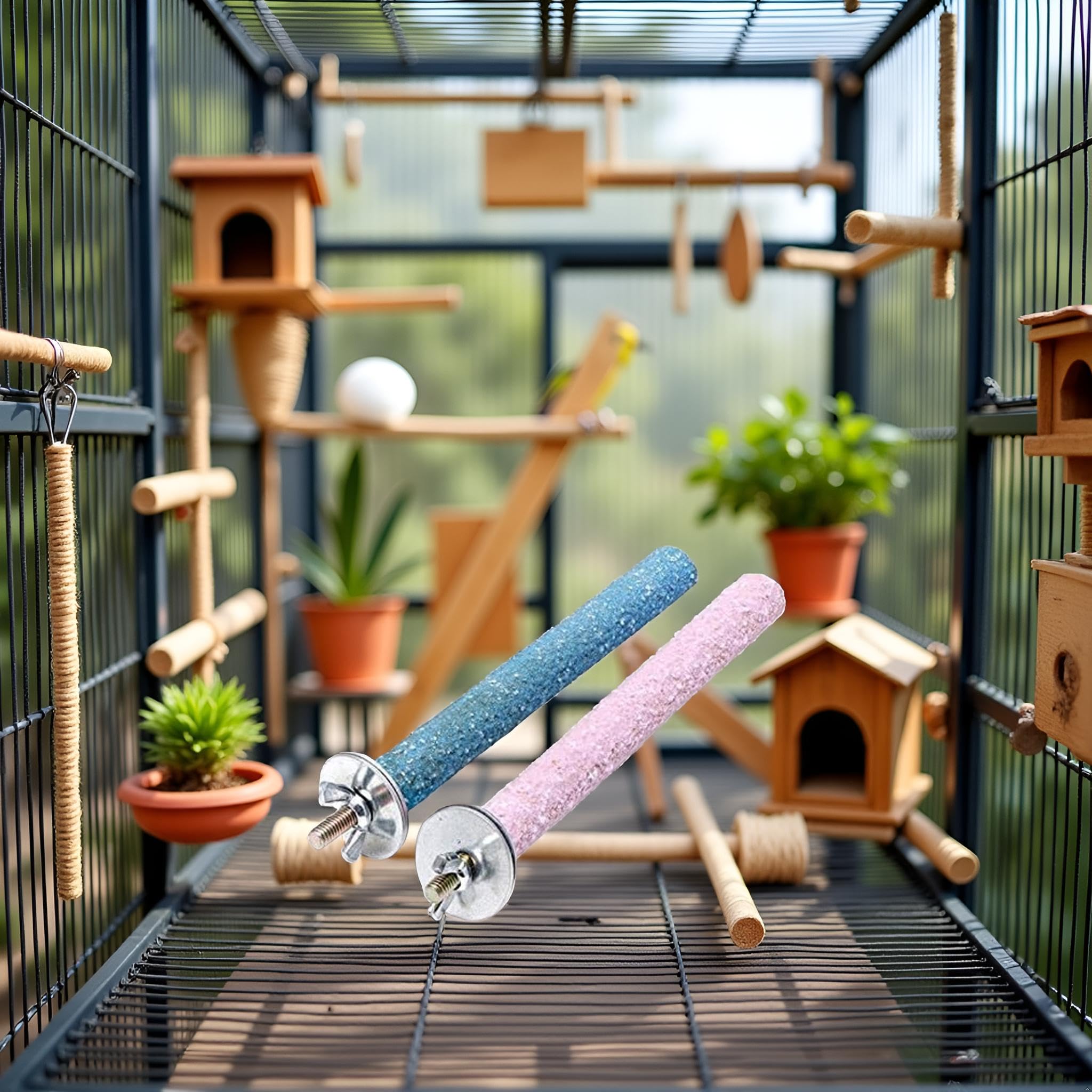 ZhangyiHot accesorio para jaula añade variedad sensorial a tus aves.