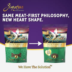 Golosinas Zignature pato como primer ingrediente, placer sabroso para tu perro.