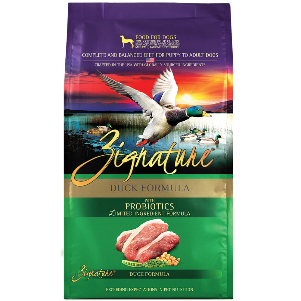 Zignature Pato: primer ingrediente en formula de ingrediente limitado para perros