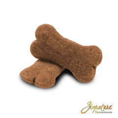 Zignature pato galletas, vista cercana de textura crujiente para entrenamiento.