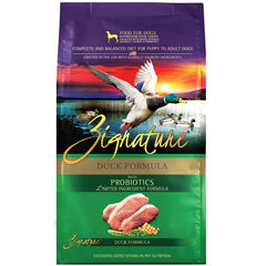 Zignature pato ingrediente principal croquetas crujientes para dieta diaria.