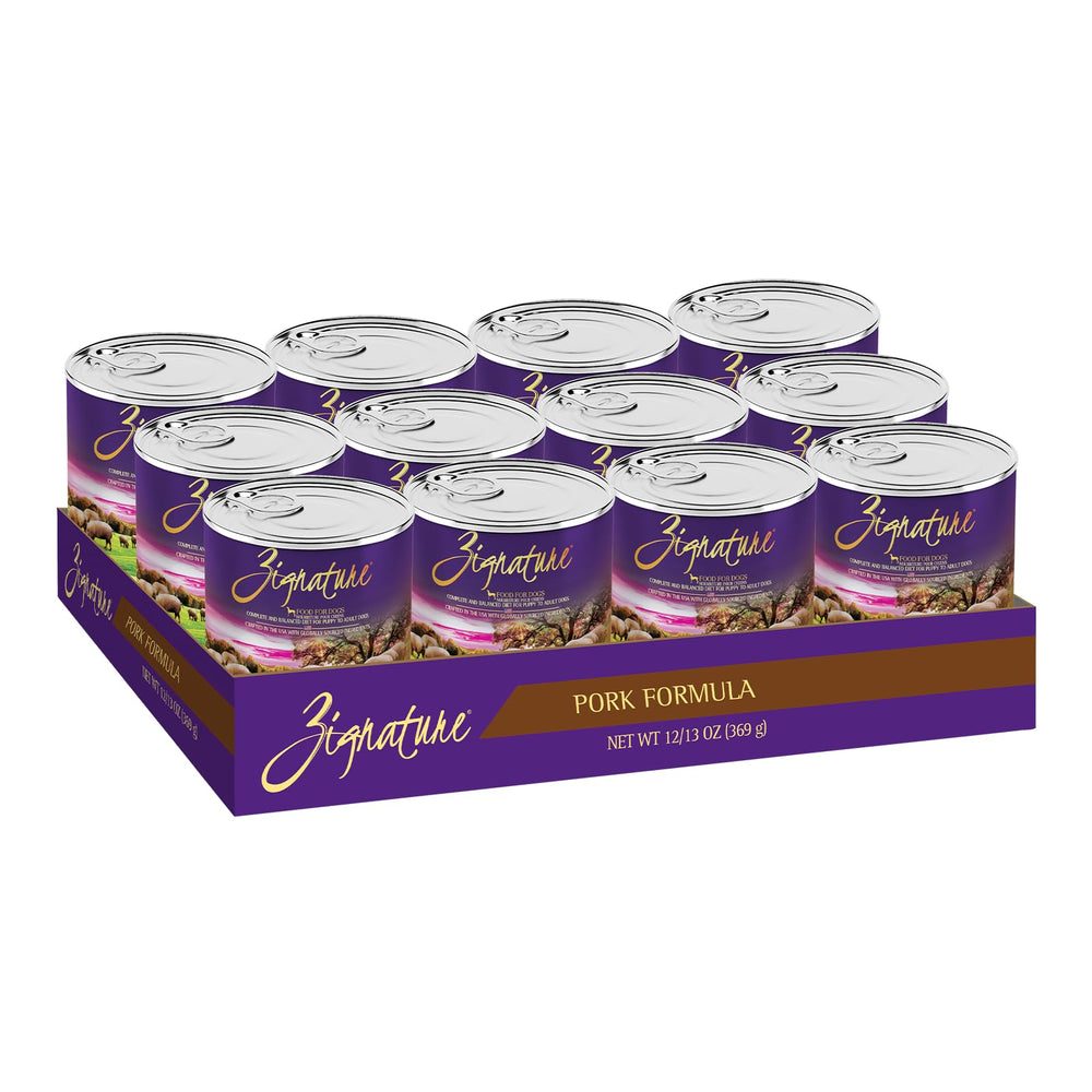 Zignature cerdo, lata 13oz, ideal para hidratación diaria del perro