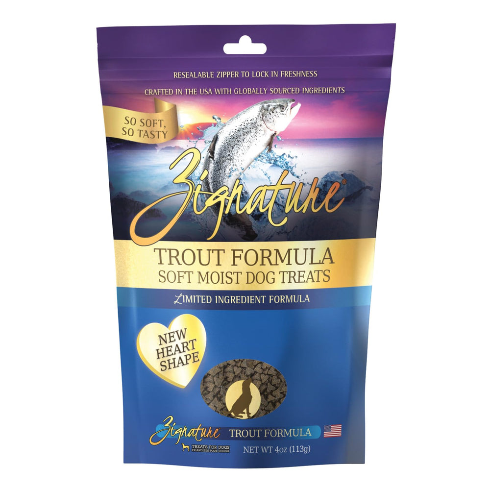 Golosina suave Zignature Trucha, ingrediente principal para premiar con moderación.