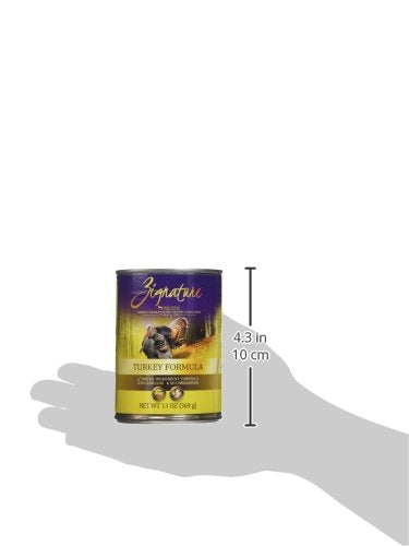 Etiqueta dorada de Zignature resalta pavo como ingrediente principal para nutrición simplificada.