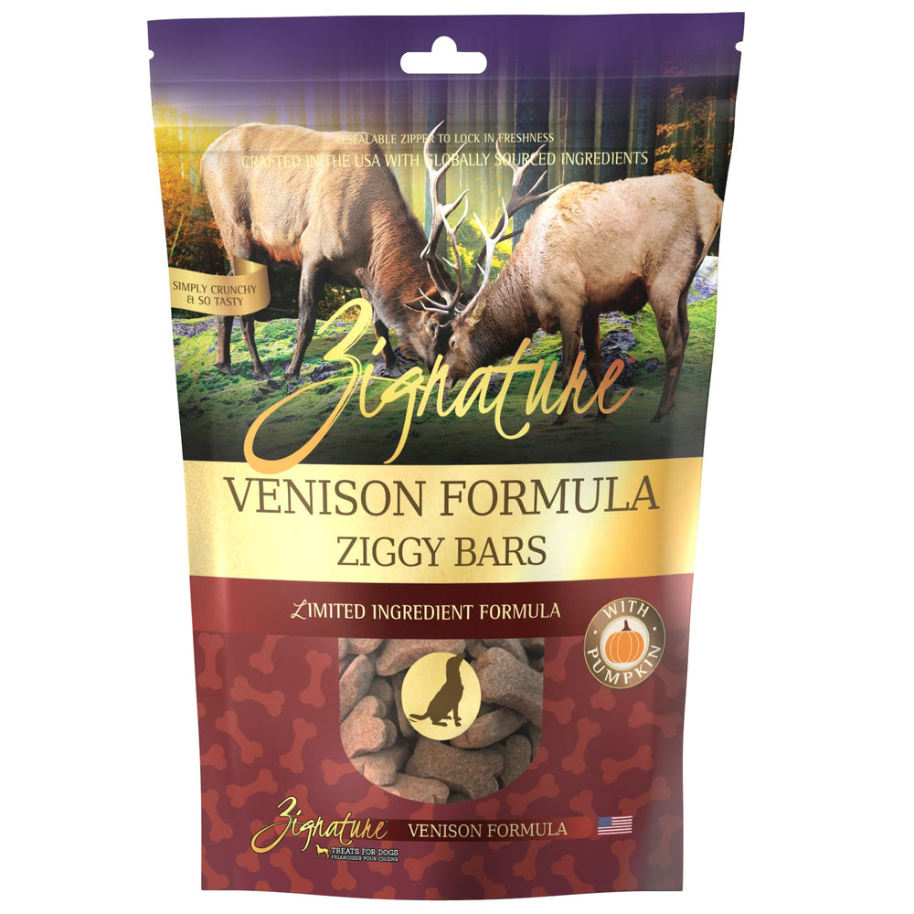 Zignature Venado, galletas para perro en empaque compacto, ideal para llevar a paseos.
