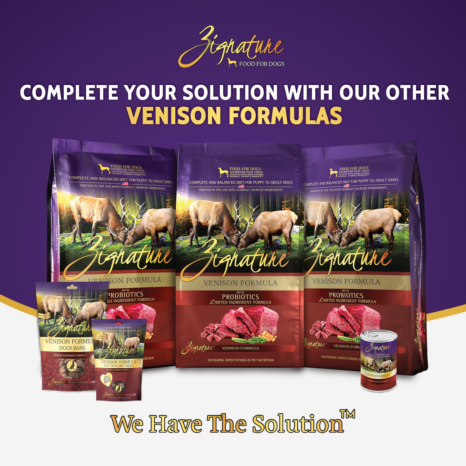 Zignature Venison: comida seca para perros, proteína de venado de alta calidad.