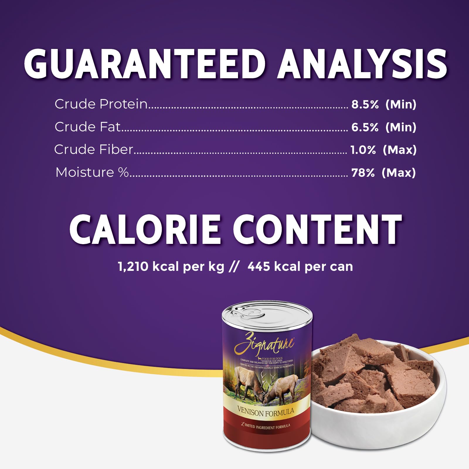 Zignature Venison porción lista para rotación dietética suave