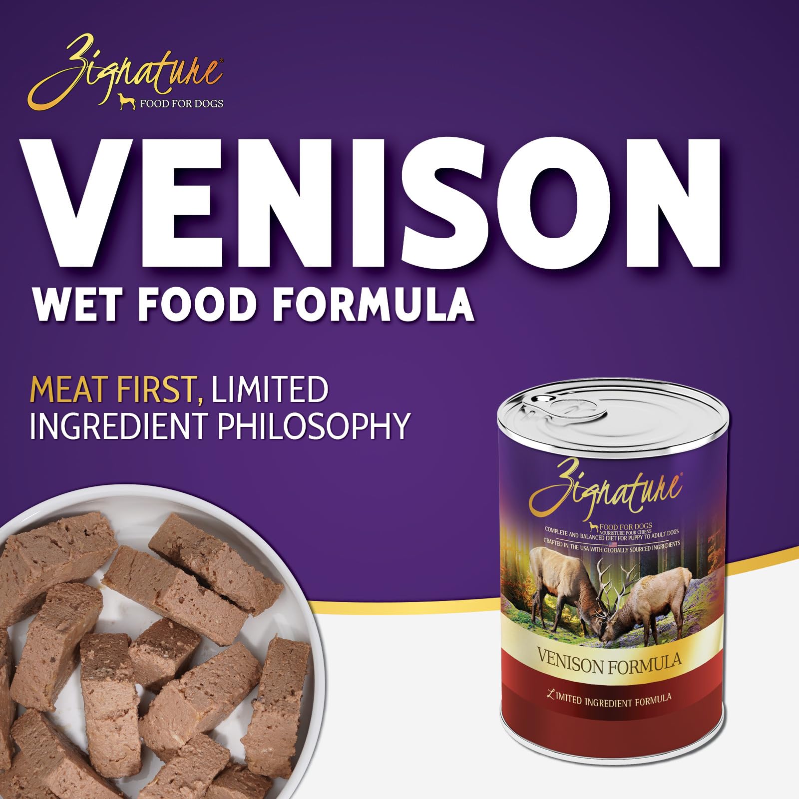 Zignature Venison, textura húmeda, aroma apetitoso para cada comida