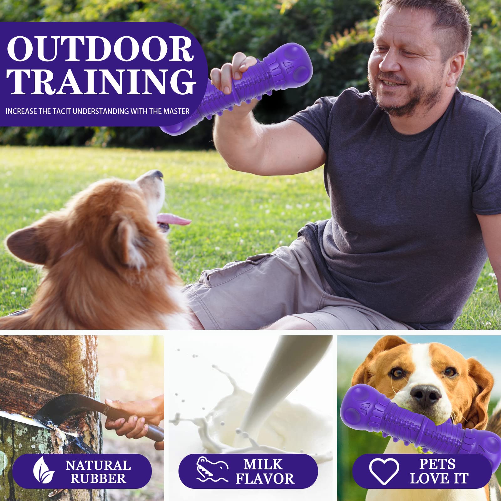 Juguete ZIKATON de caucho natural, resistente para mordidas grandes