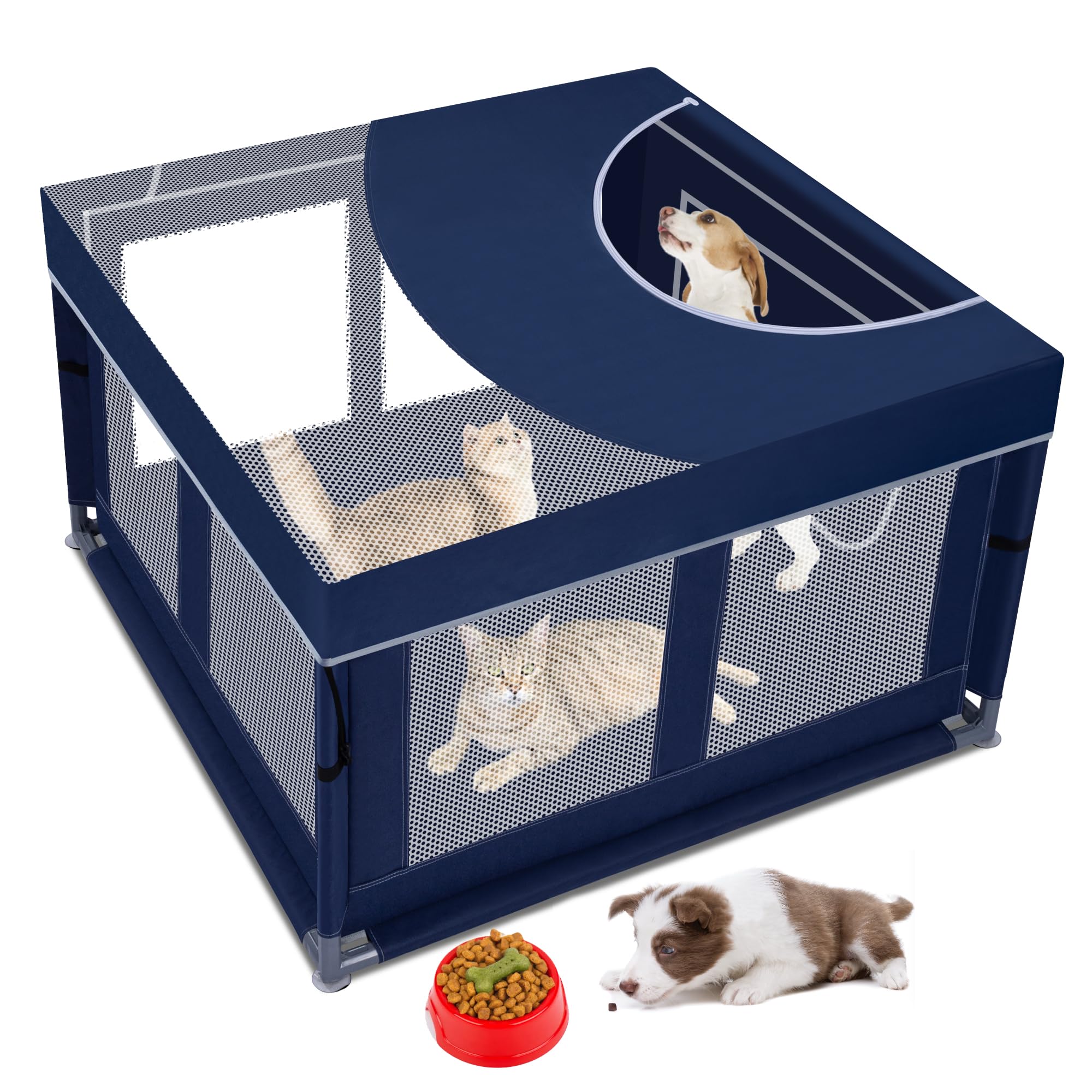 Zikopomi Playpen muestra estructura robusta para mascotas en interiores.