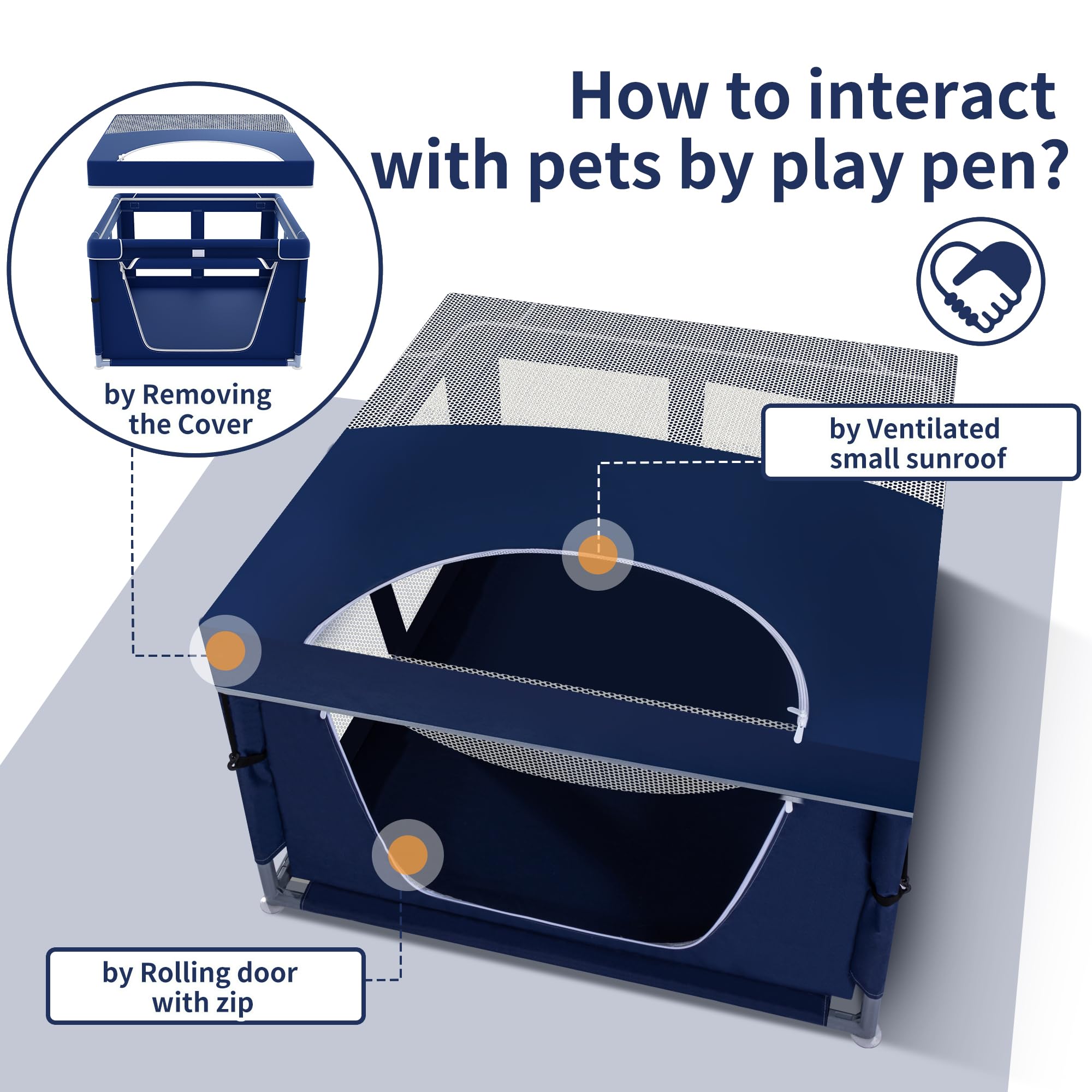 Zikopomi Playpen interior amplio para gatitos y cachorros.