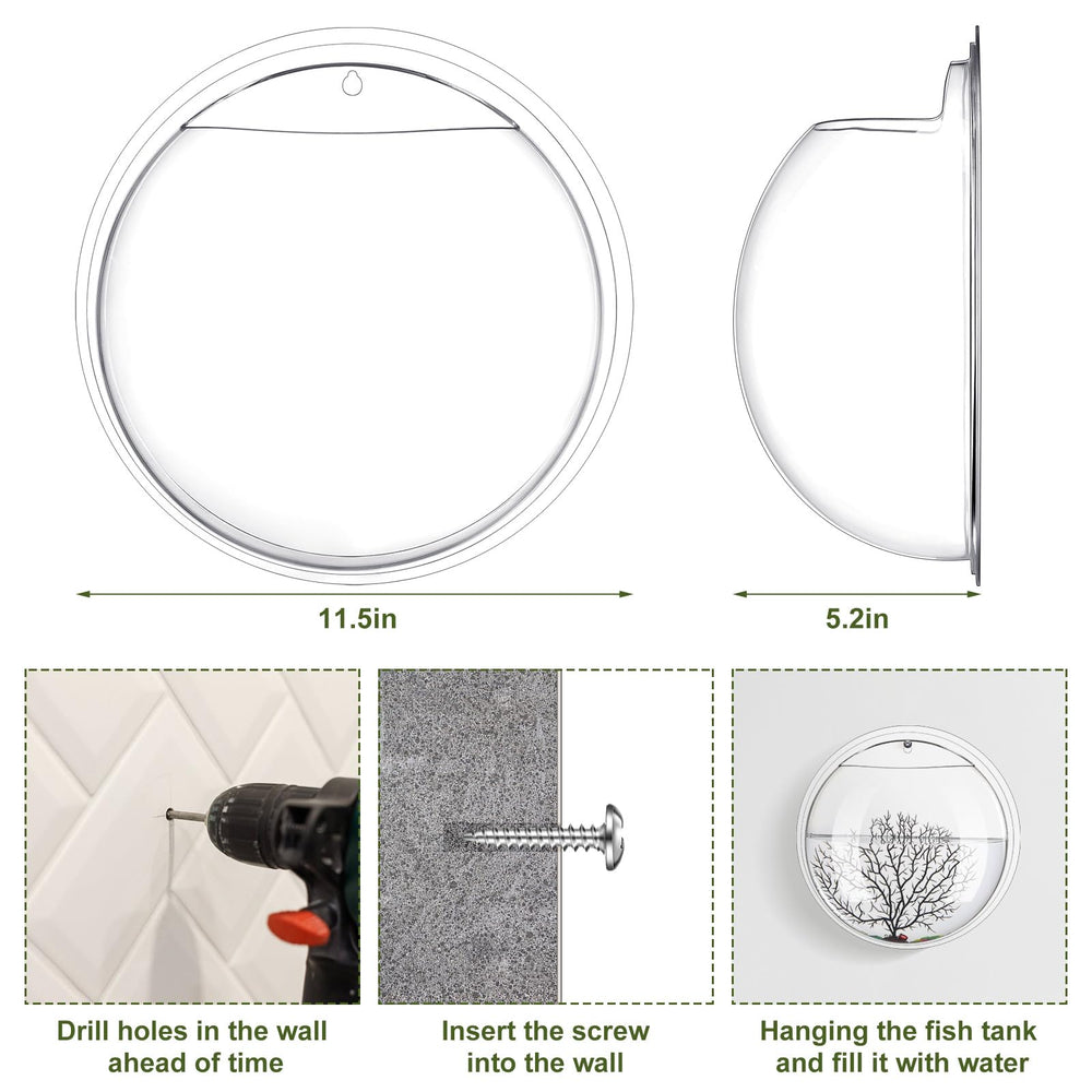 Jarrón Ziliny de pared 1 galón para ecosfera decorativa con plantas.