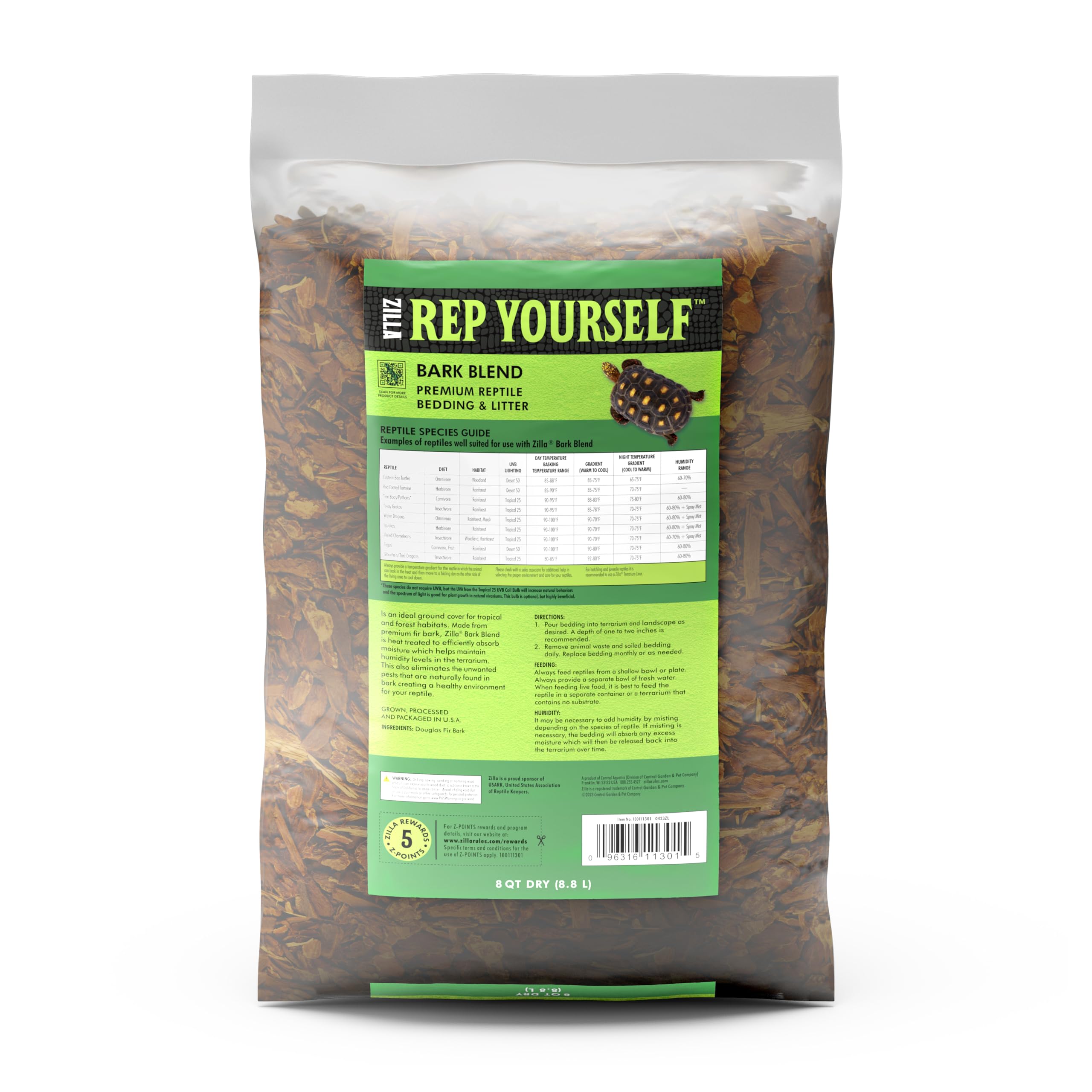 Zilla Bark Blend ayuda a mantener humedad estable en terrarios tropicales.