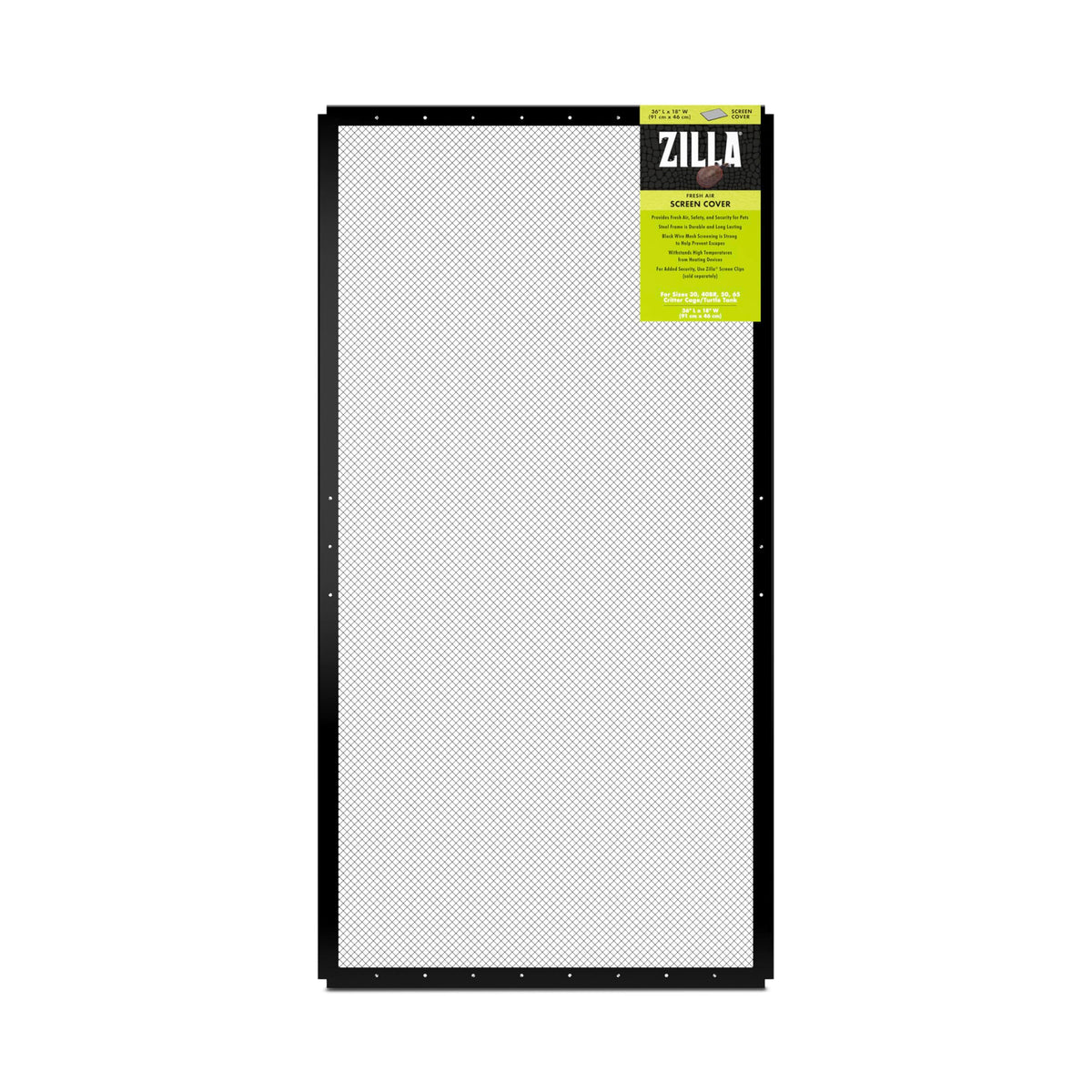 Zilla protector de malla, vista frontal, facilita flujo de aire en terrario.