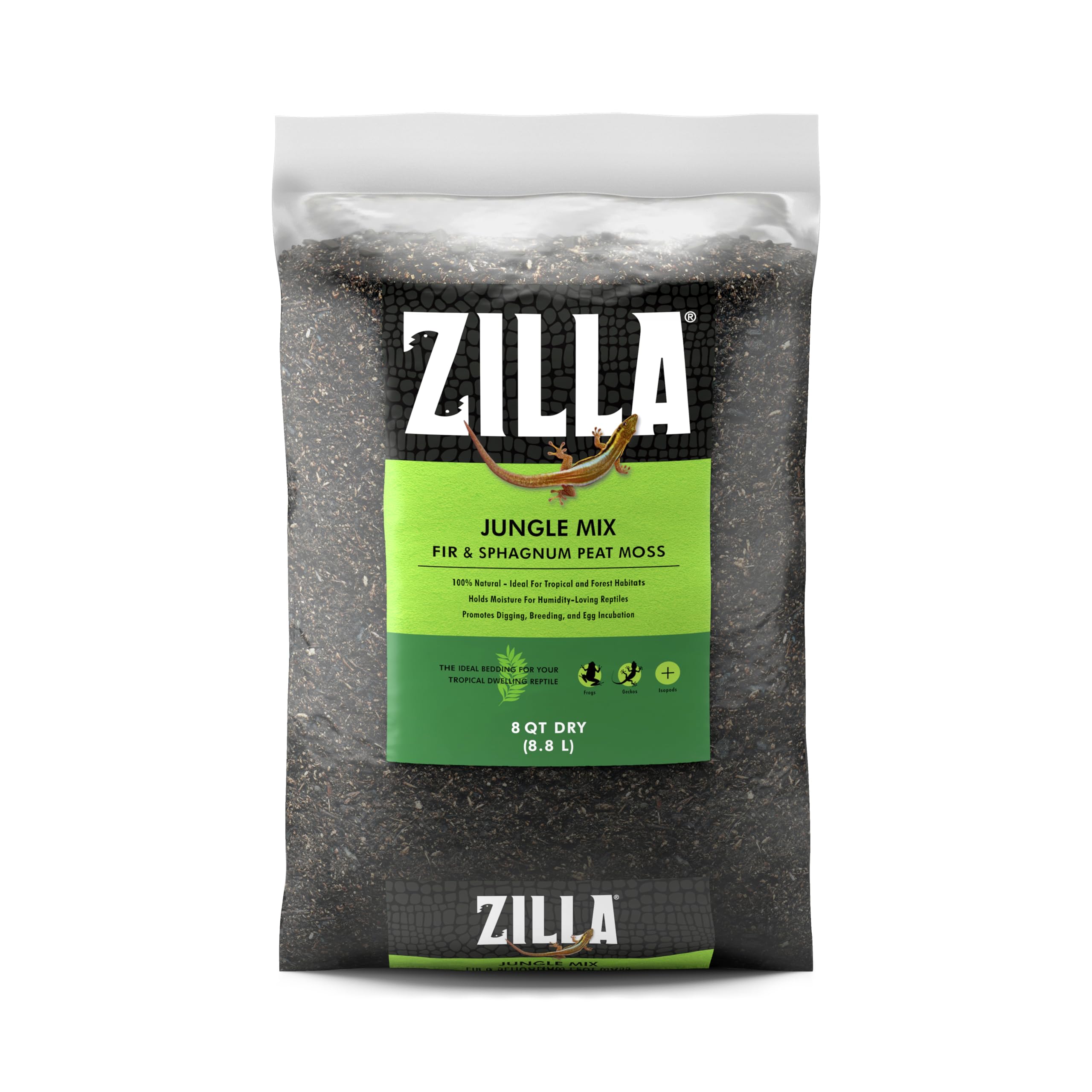 Zilla Jungle Mix en envase para terrarios, fácil de usar