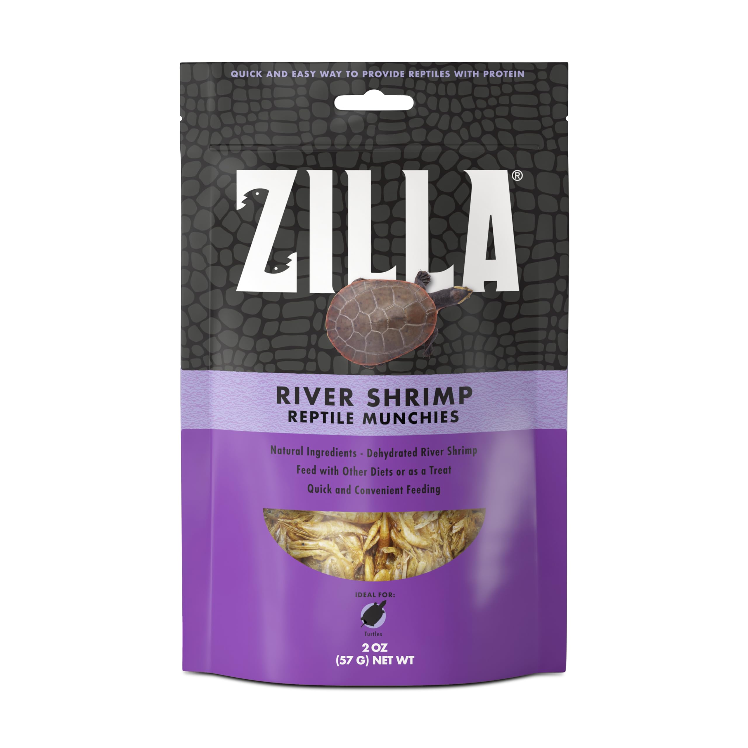 Zilla Camarón de Río para tortugas, snack proteico listo para servir.