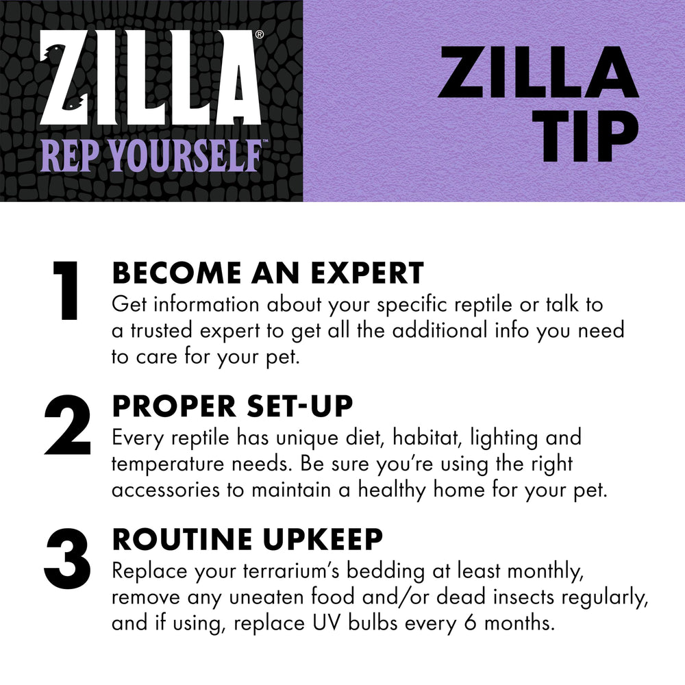Zilla Reptile Munchies textura suave para lagartijas de lengua azul
