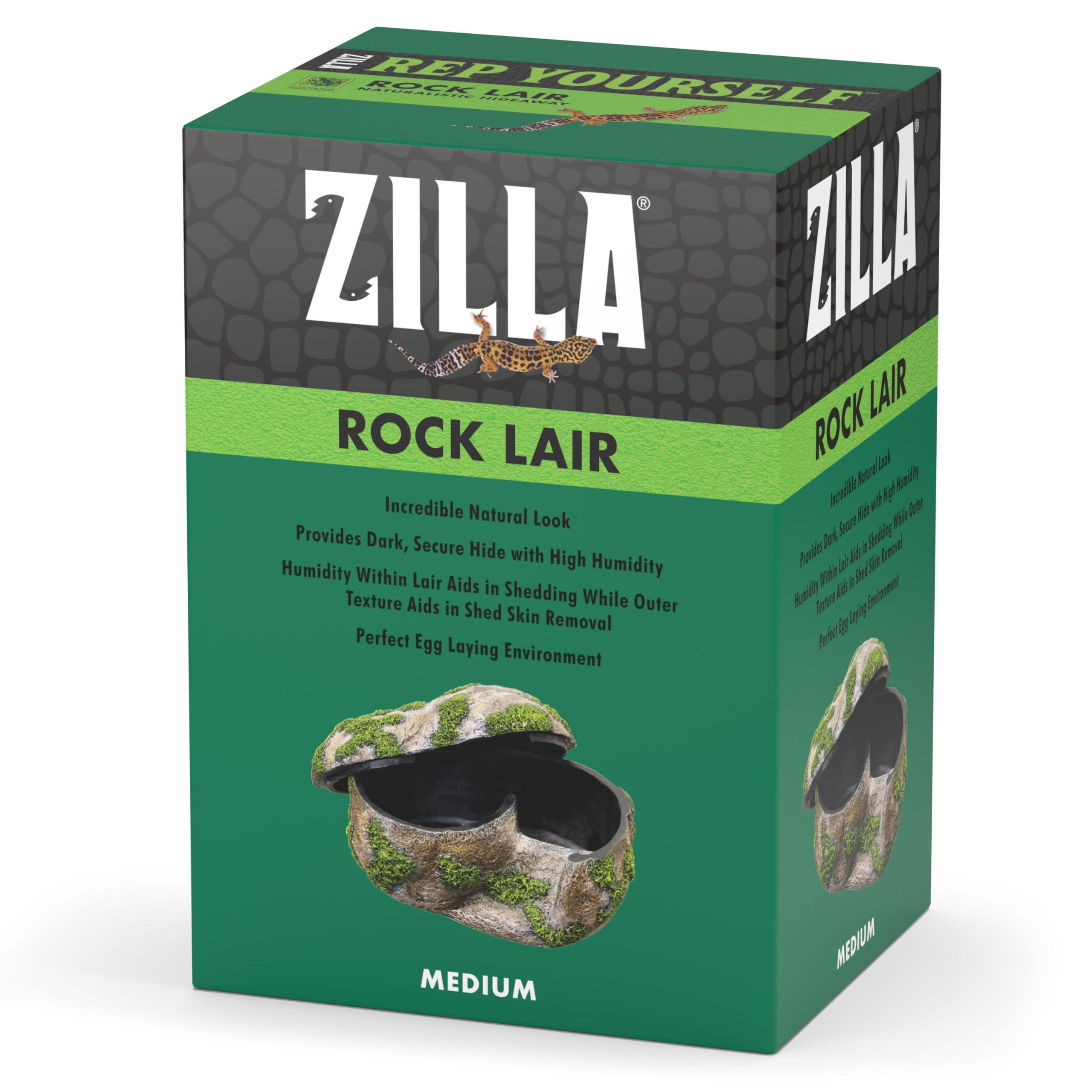 Zilla Rock Lair interior oscuro que promueve descanso para reptiles.