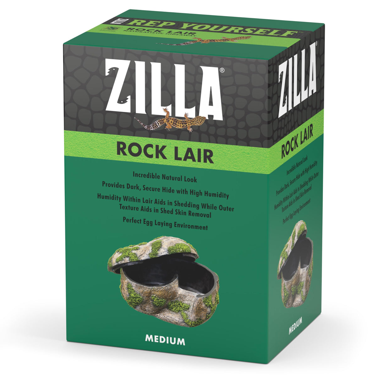 Zilla Rock Lair interior oscuro que promueve descanso para reptiles.