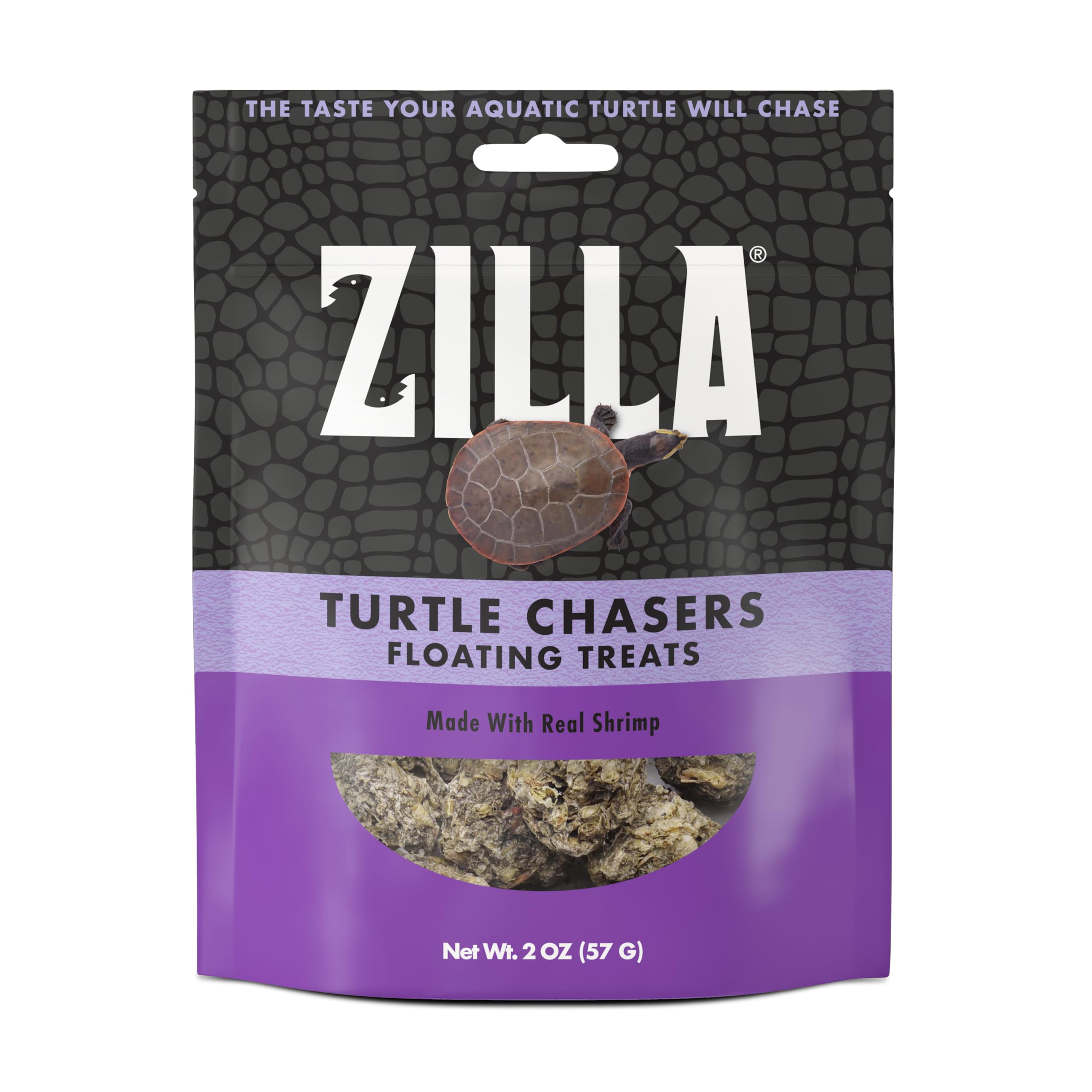 Golosinas flotantes Zilla para tortugas con camarón real, ideal para estimular la exploración.