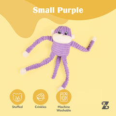 ZippyPaws Mono Crujiente Tejido Suave ofrece tacto cómodo para abrazar y transportar