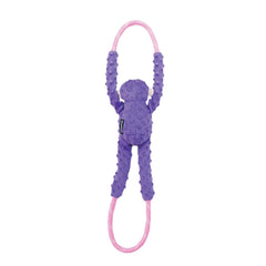 ZippyPaws RopeTugz mono morado de cuerda, suave y duradero para morder y jugar.