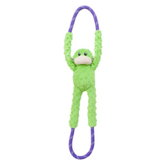ZippyPaws RopeTugz con mono verde: juguete duradero para juego de tirar.