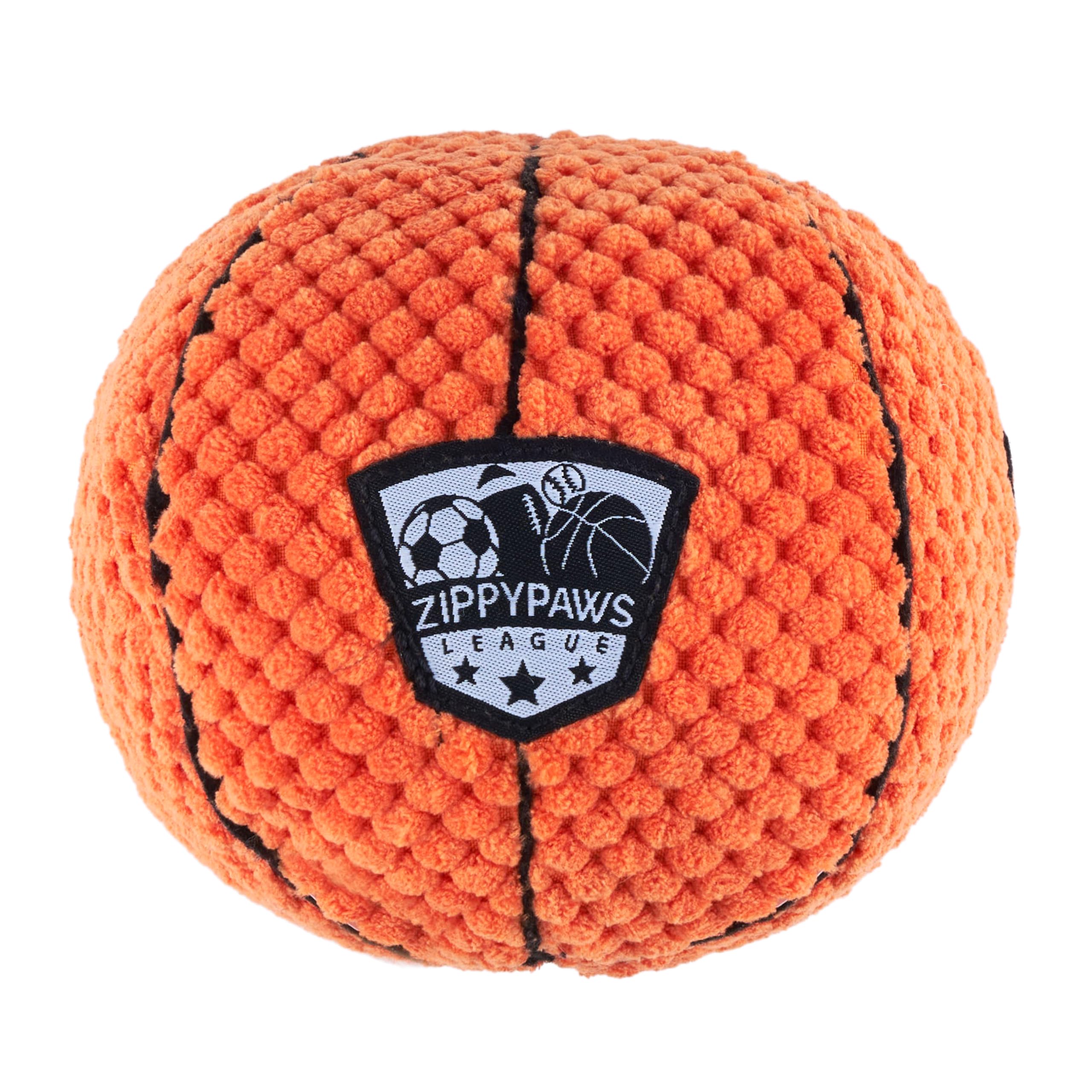 ZippyPaws SportsBallz suave y seguro: compañero cómodo para abrazar o morder ligero.
