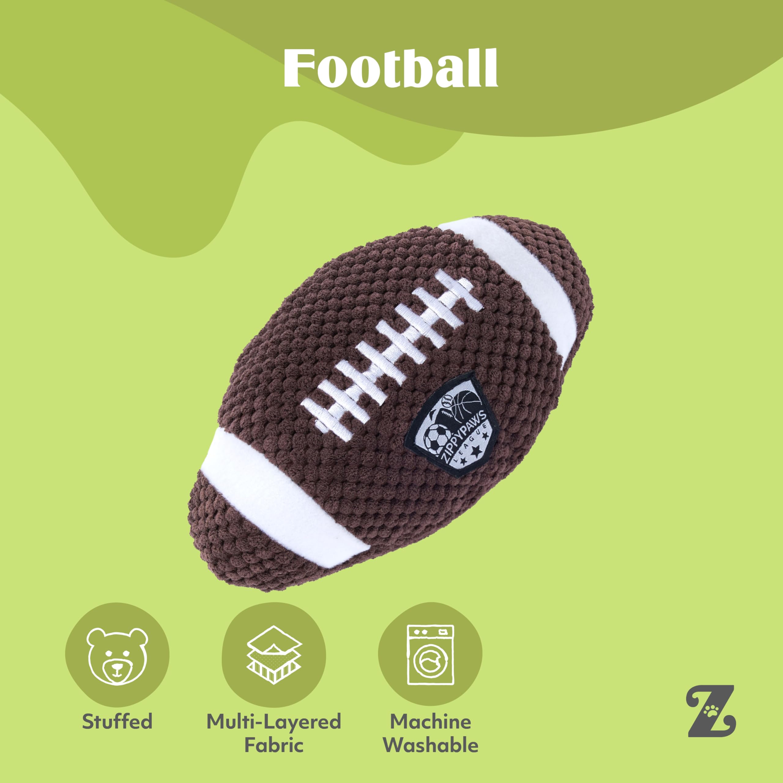 ZippyPaws SportsBallz tejido multi-capas: mayor durabilidad para sesiones de juego intensas.