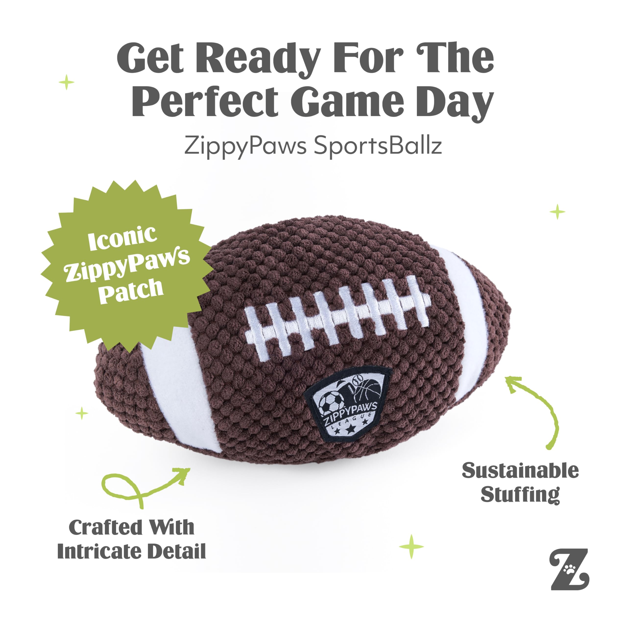 ZippyPaws SportsBallz tejido multicapa resistente para masticación suave